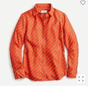 J.Crew Collection Silk Twill Shirt - Size M
